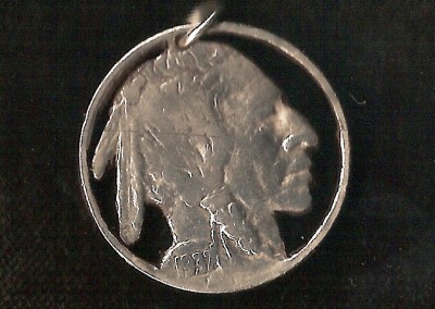 Indian Nickel Cut Coin